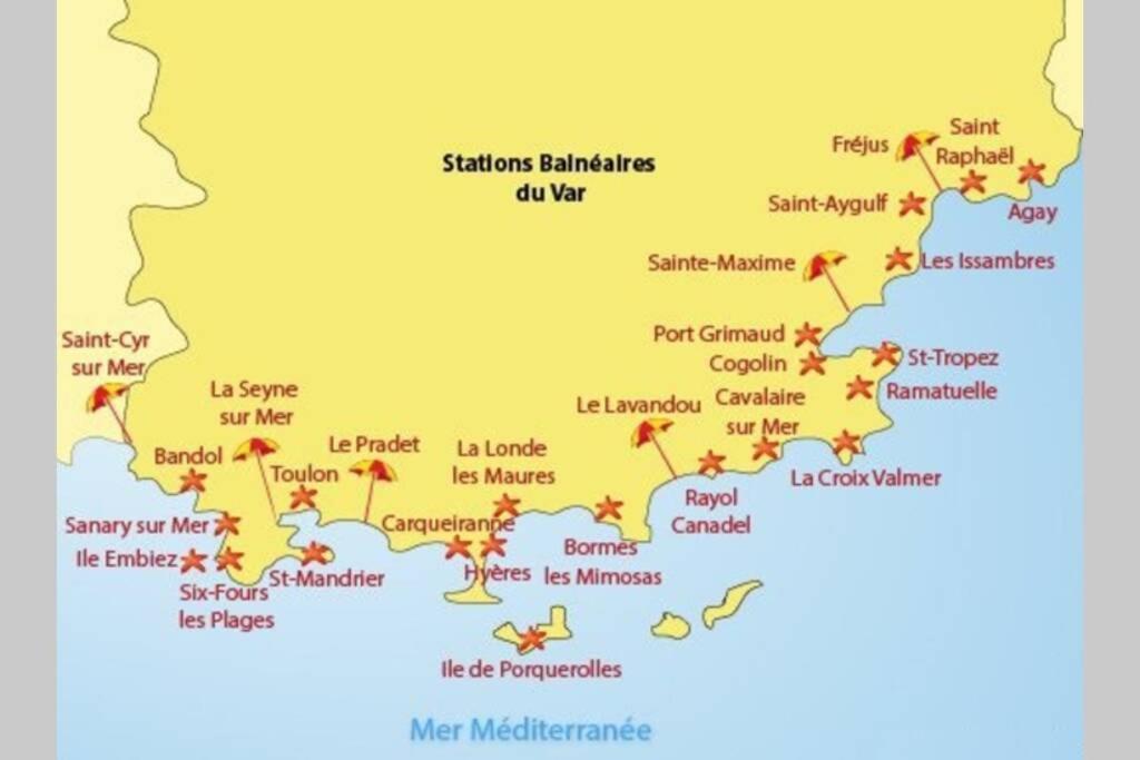 Superbe T2 Lumineux 3*** 10 Mn A Pied De La Plage Apartment Le Pradet Luaran gambar